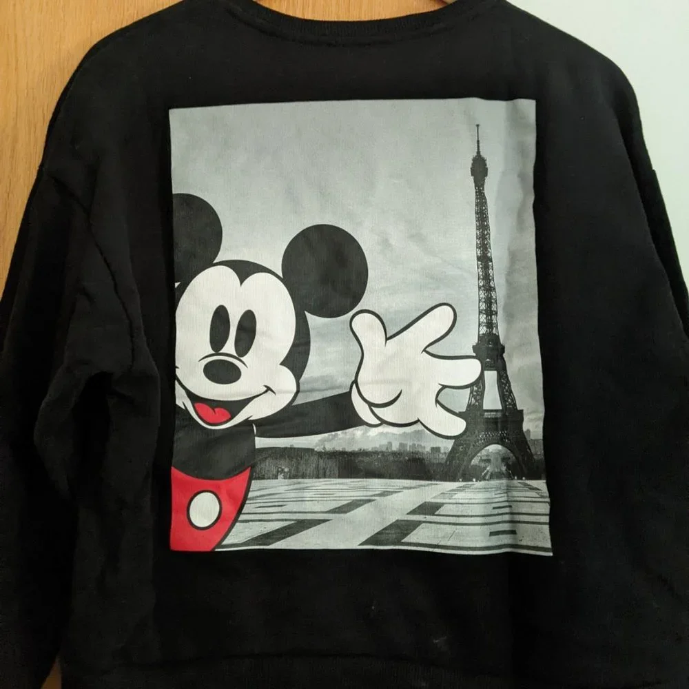 Zara Disney Mickey Mouse Paris Sweatshirt - Size MEDIUM - Picture 4 of 4